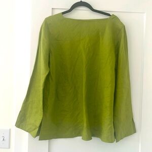 Beautiful green linen blouse L
